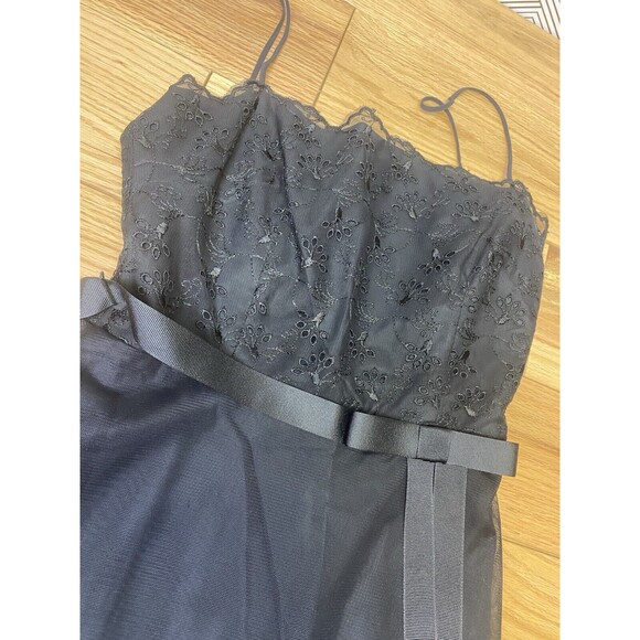 Laundry By Shelli Segal Black‎ Cocktail Dress With Ribbon. Size 4. New. - Picture 1 of 14